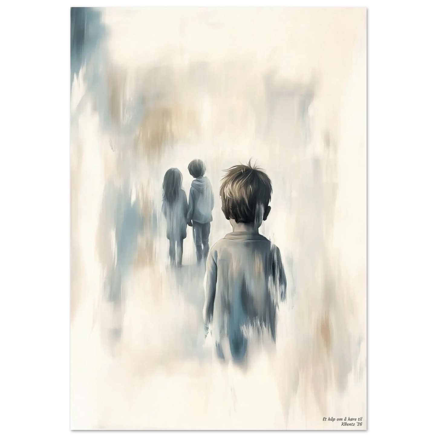 Et håp om å høre til - moderne digitalt maleri med oljemalingstekstur. Trykkes på papir, lerret og akryl. KBentz.no