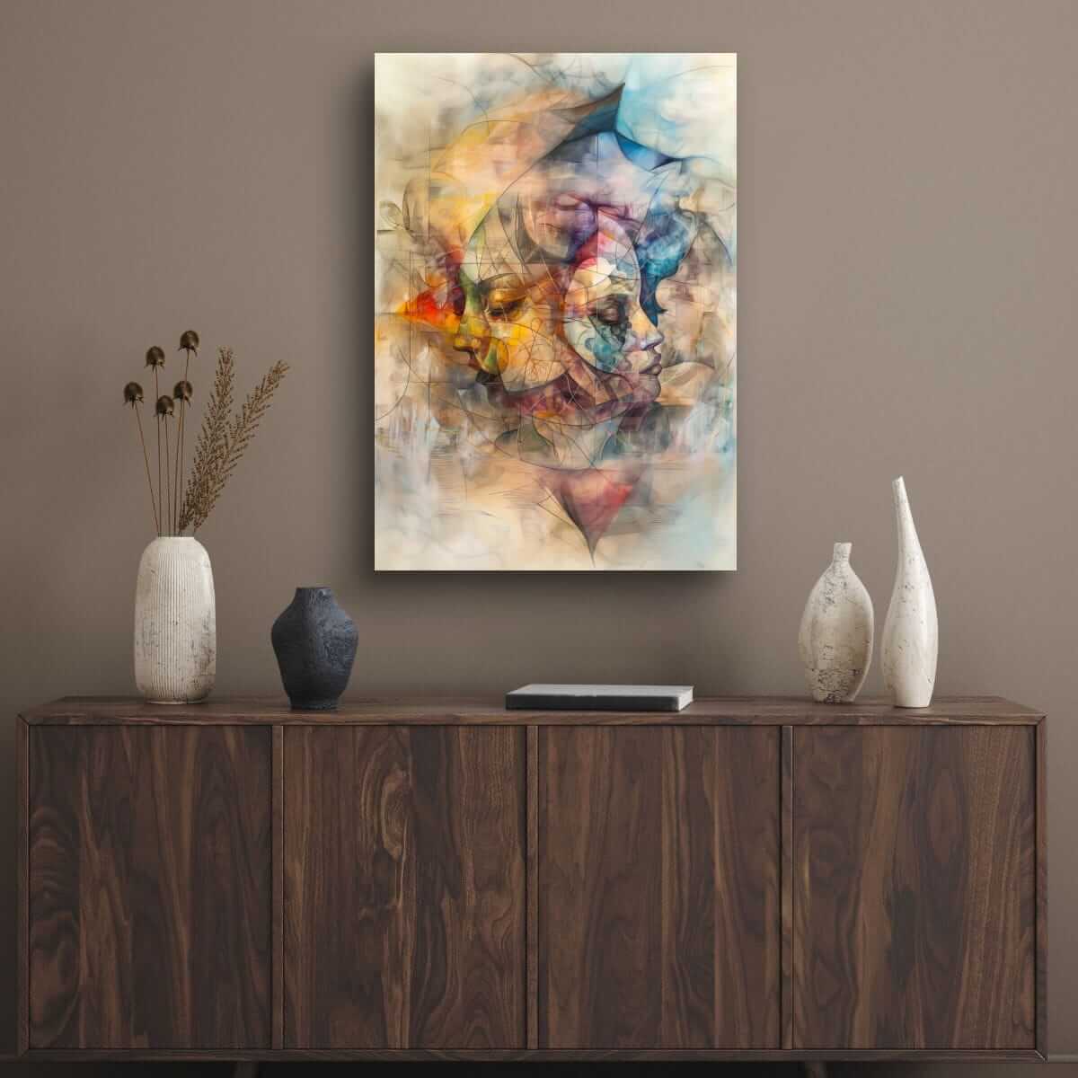 Ansikter i bevegelse - moderne digitalt maleri med oljemalingstekstur. Trykkes på papir, lerret og akryl. KBentz.no