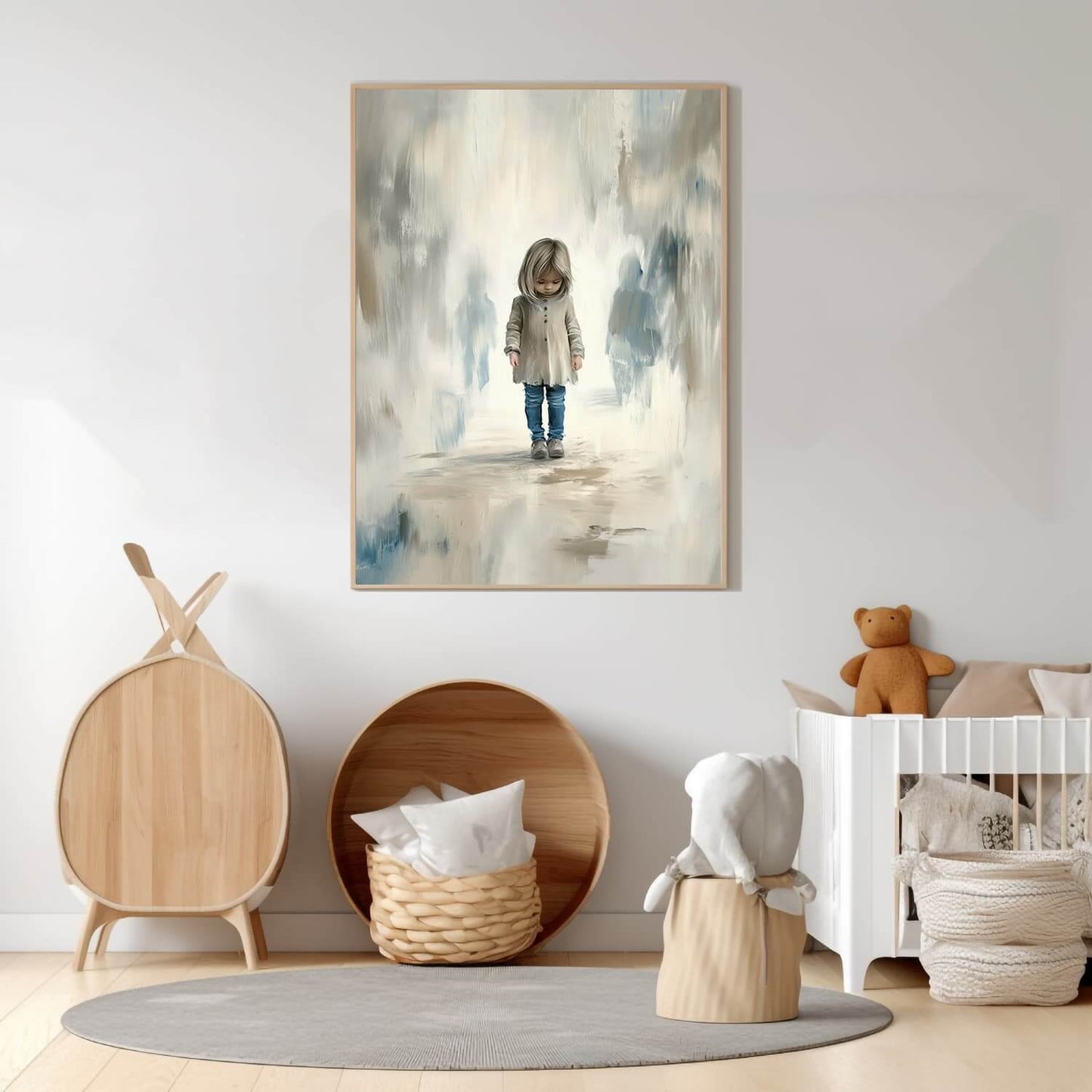 Alene - men modig - moderne digitalt maleri med oljemalingstekstur. Trykkes på papir, lerret og akryl. KBentz.no