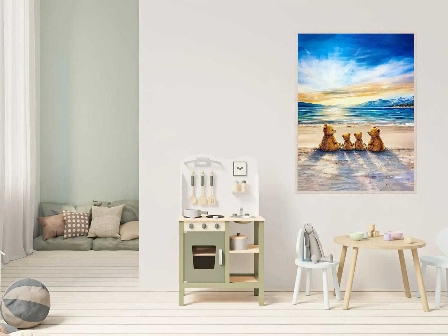 Familietid ved havet – moderne veggkunst | KBentz.no