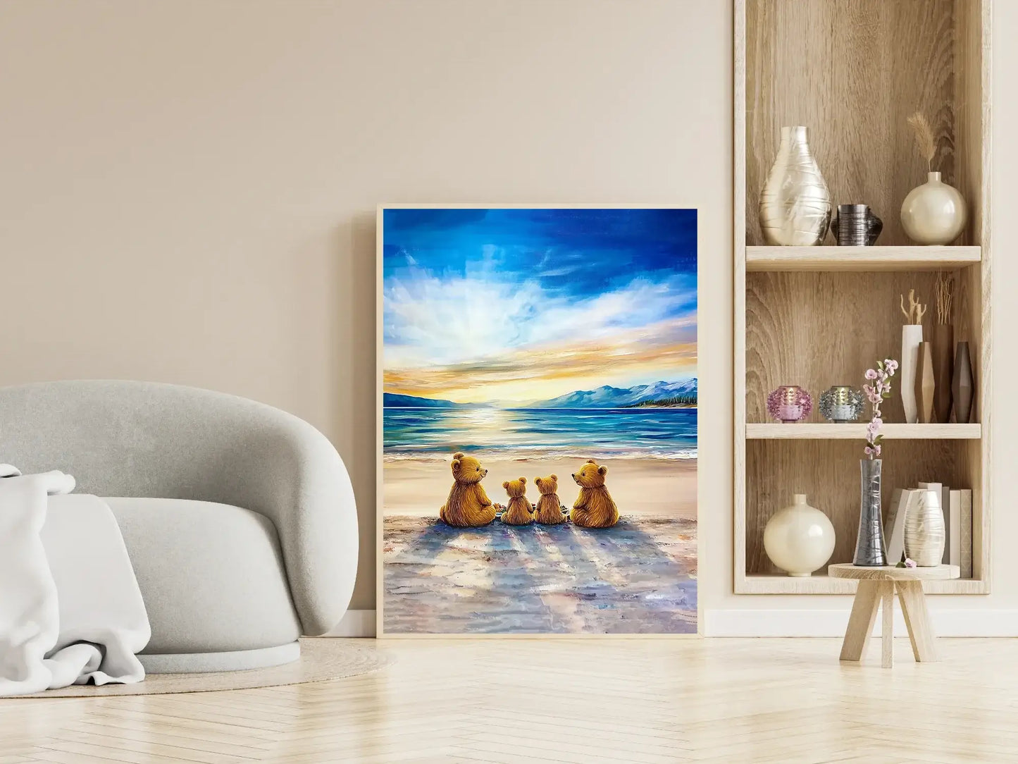 Familietid ved havet – moderne veggkunst | KBentz.no