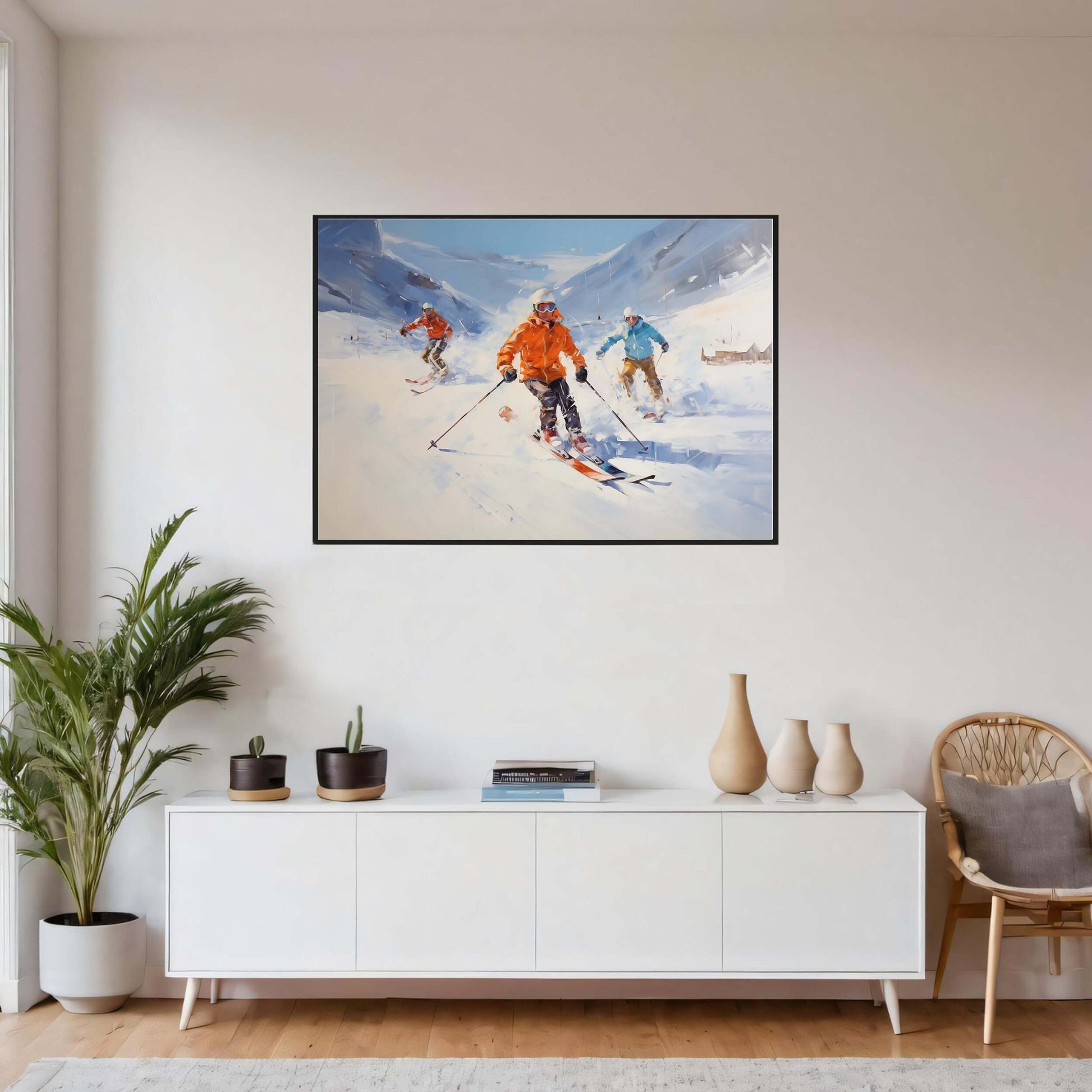 Fart i fjellene – KI digital oljemaling trykket på papir, lerret, aluminium, akryl og tre | KBentz.no