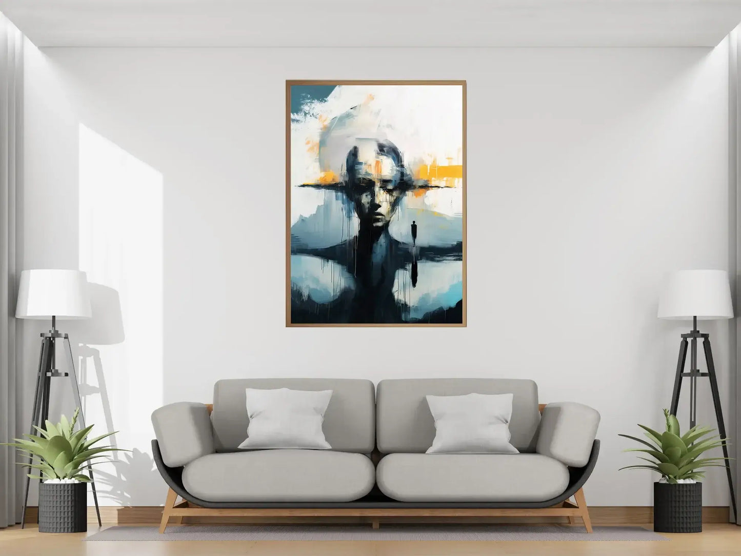 Fragmentert sinn - moderne kunstverk som skaper stemning i stuen. – moderne veggkunst | KBentz.no
