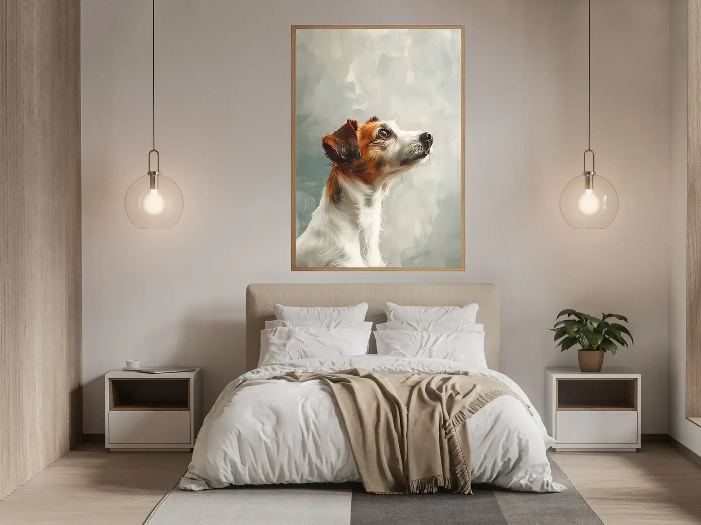 Håpefull hund – moderne veggkunst | KBentz.no