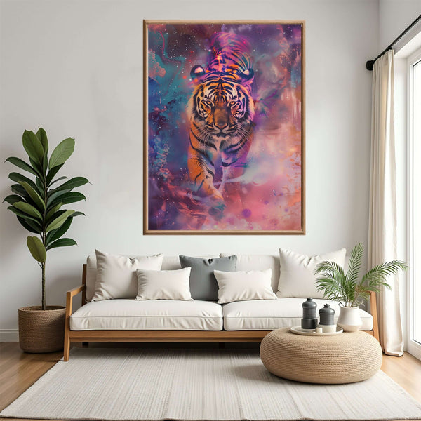 Ildtigeren - moderne digitalt maleri med oljemalingstekstur. Trykkes på papir, lerret og akryl. KBentz.no