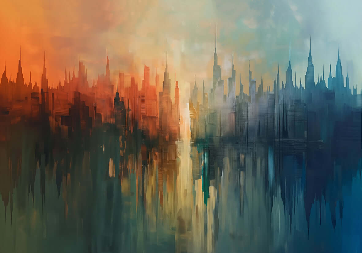 Mellom dag og natt - AKRYL 70x100 cm – moderne veggkunst | KBentz.no