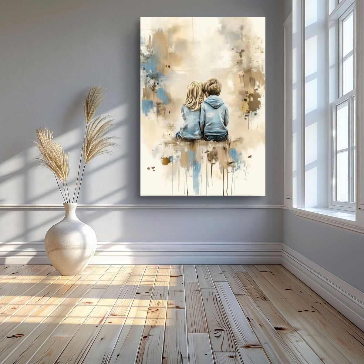 Nærhet og varme - moderne digitalt maleri med oljemalingstekstur. Trykkes på papir, lerret og akryl. KBentz.no