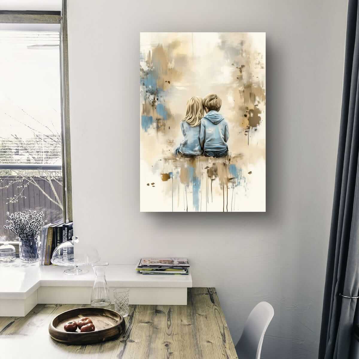 Nærhet og varme - moderne digitalt maleri med oljemalingstekstur. Trykkes på papir, lerret og akryl. KBentz.no