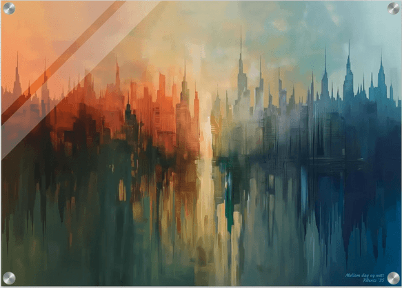 Mellom dag og natt - AKRYL 70x100 cm – moderne veggkunst | KBentz.no