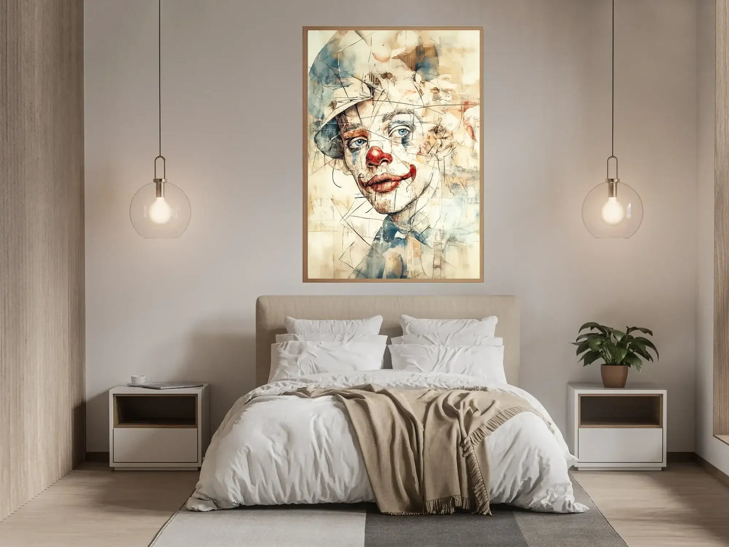 Stillheten bak masken – moderne veggkunst | KBentz.no