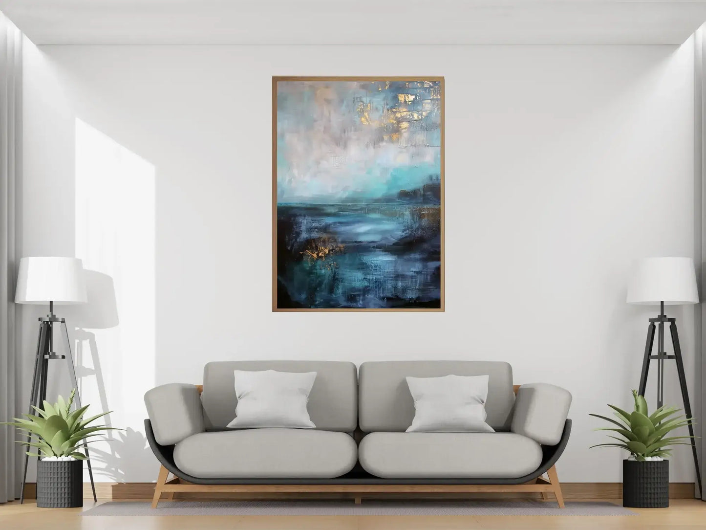 Turkis refleksjon – moderne veggkunst | KBentz.no