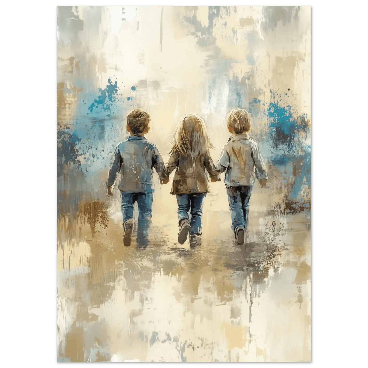 Aldri Alene - Trygghet – KI digital oljemaling trykket på papir, lerret, aluminium, akryl og tre | KBentz.no