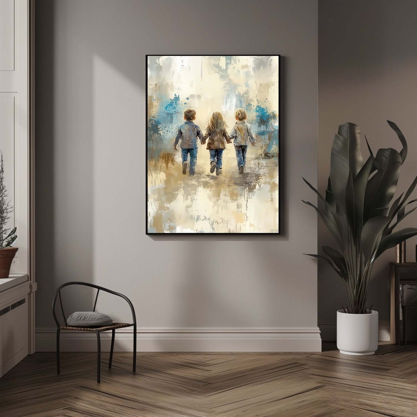 Aldri Alene - Trygghet – KI digital oljemaling trykket på papir, lerret, aluminium, akryl og tre | KBentz.no