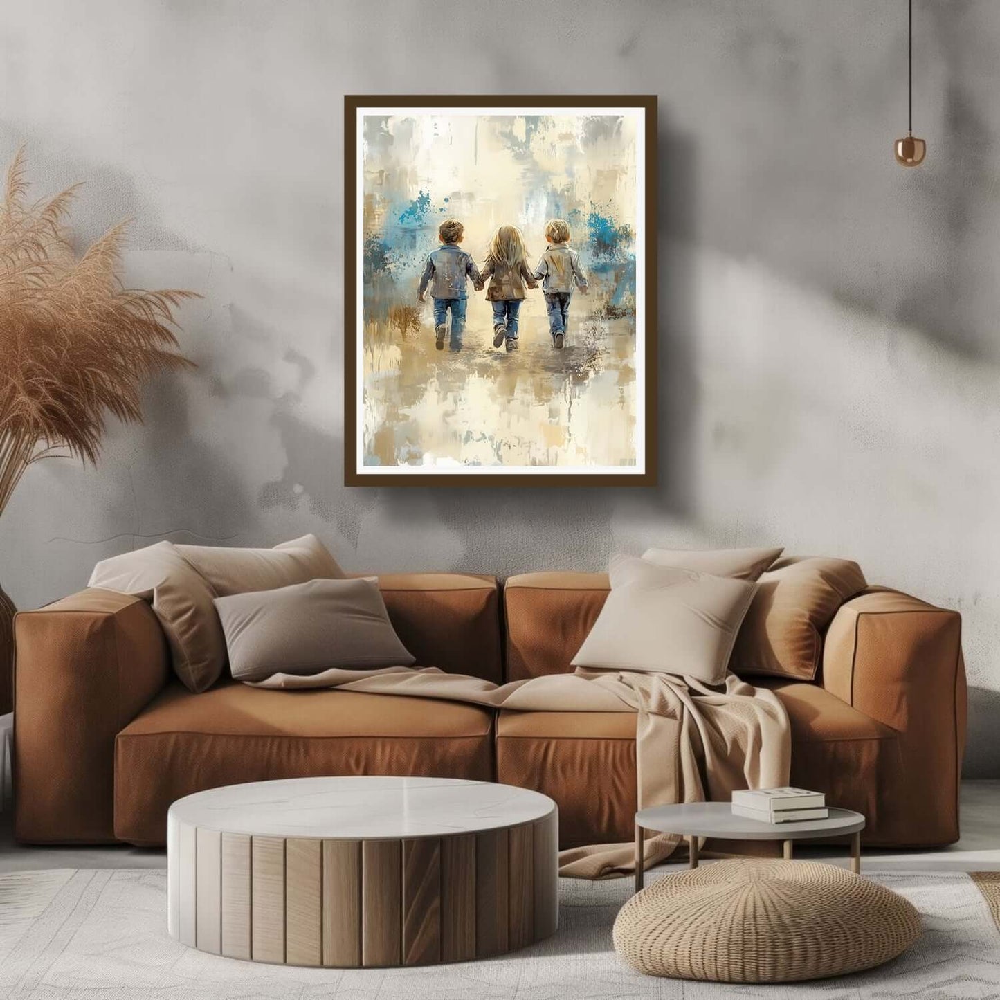 Aldri Alene - Trygghet – KI digital oljemaling trykket på papir, lerret, aluminium, akryl og tre | KBentz.no