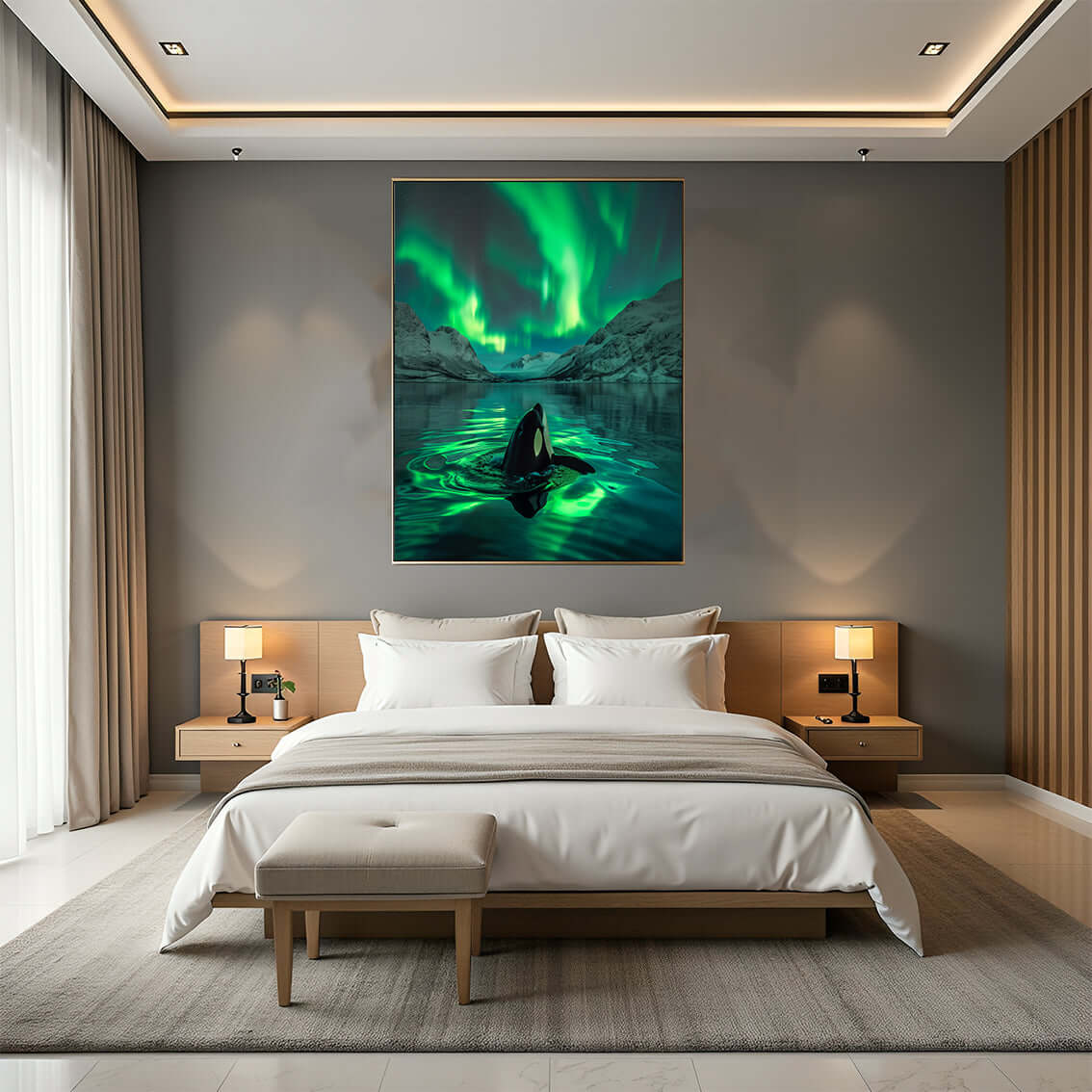 Arktisk dans – KI digital oljemaling trykket på papir, lerret, aluminium, akryl og tre | KBentz.no