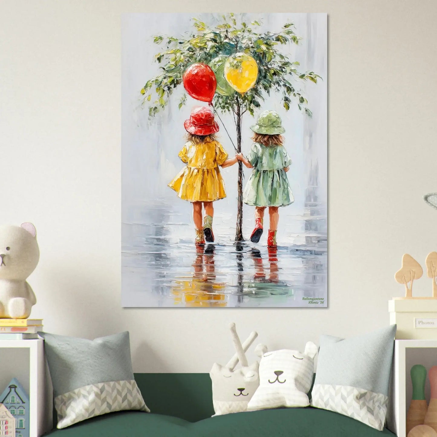 Ballongjentene - moderne digitalt maleri med oljemalingstekstur. Trykkes på papir, lerret og akryl. KBentz.no