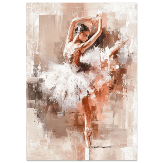 Ballett i rosa – KI digital oljemaling trykket på papir, lerret, aluminium, akryl og tre | KBentz.no