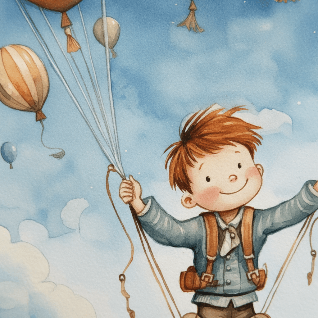 Ballongferd – KI digital oljemaling trykket på papir, lerret, aluminium, akryl og tre | KBentz.no