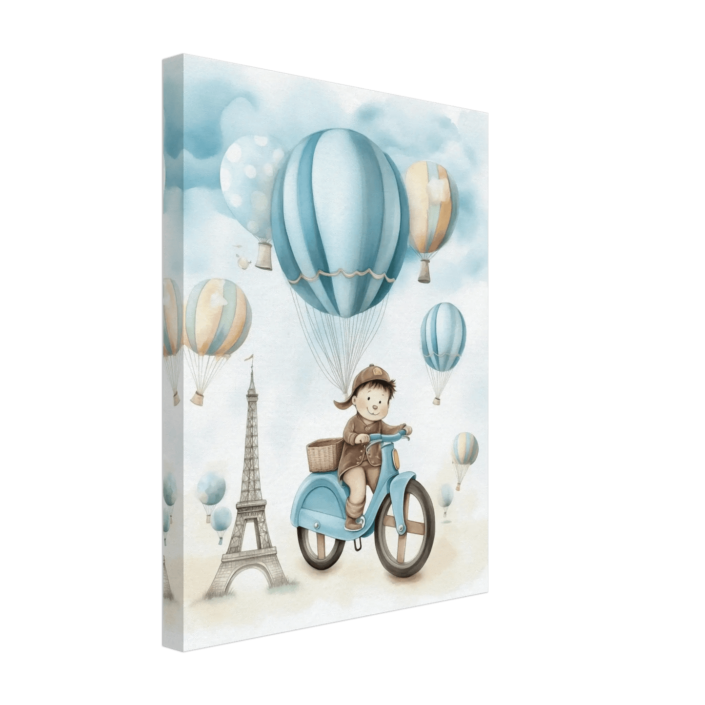 Ballongsykkel – KI digital oljemaling trykket på papir, lerret, aluminium, akryl og tre | KBentz.no