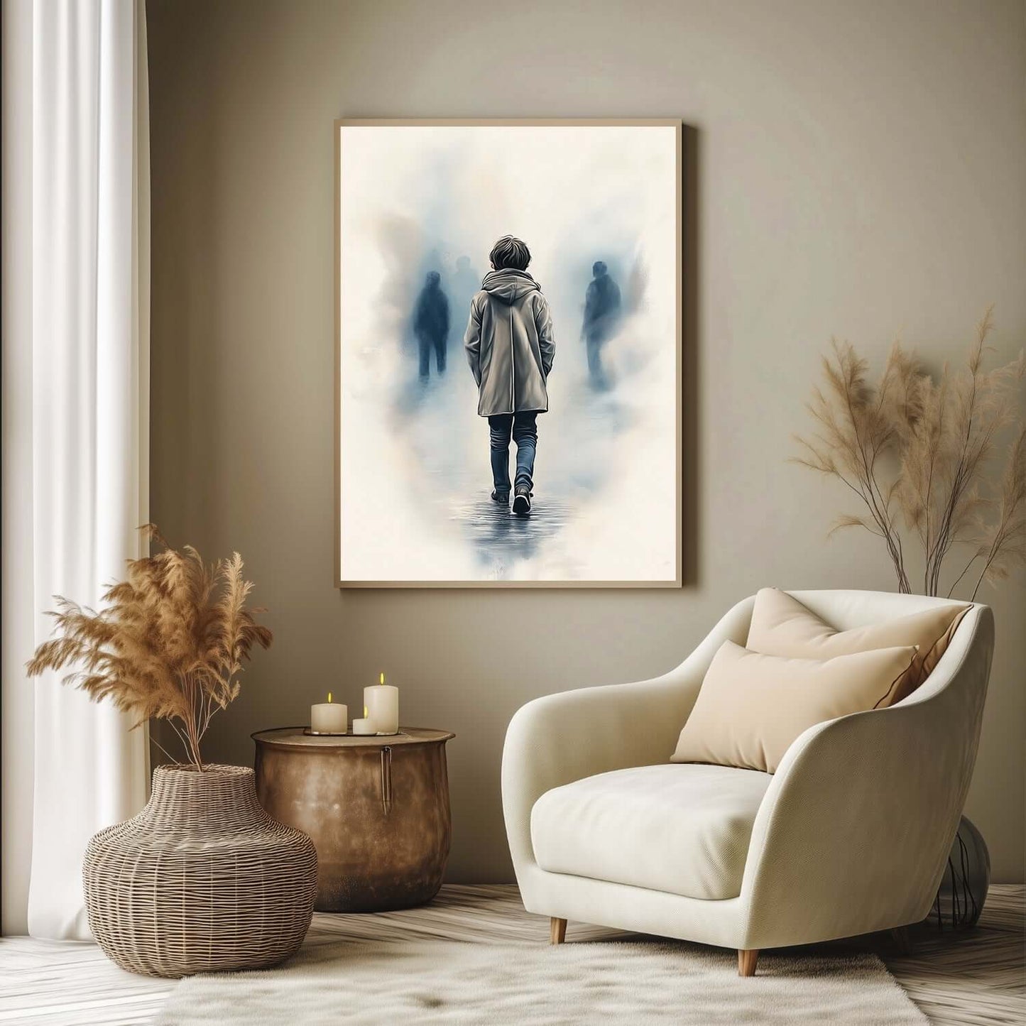 Et steg mot vennskap - moderne digitalt maleri med oljemalingstekstur. Trykkes på papir, lerret og akryl. KBentz.no