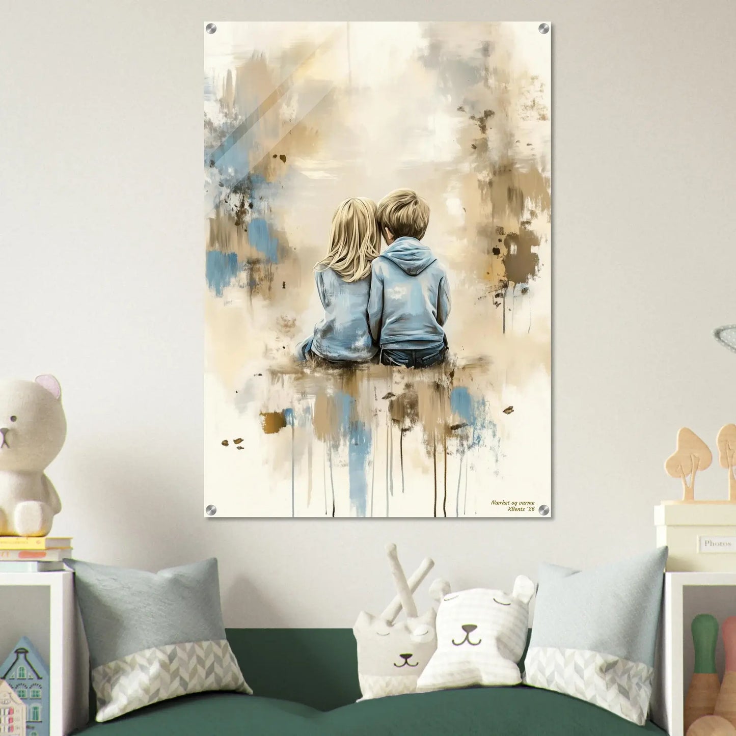 Nærhet og varme - moderne digitalt maleri med oljemalingstekstur. Trykkes på papir, lerret og akryl. KBentz.no