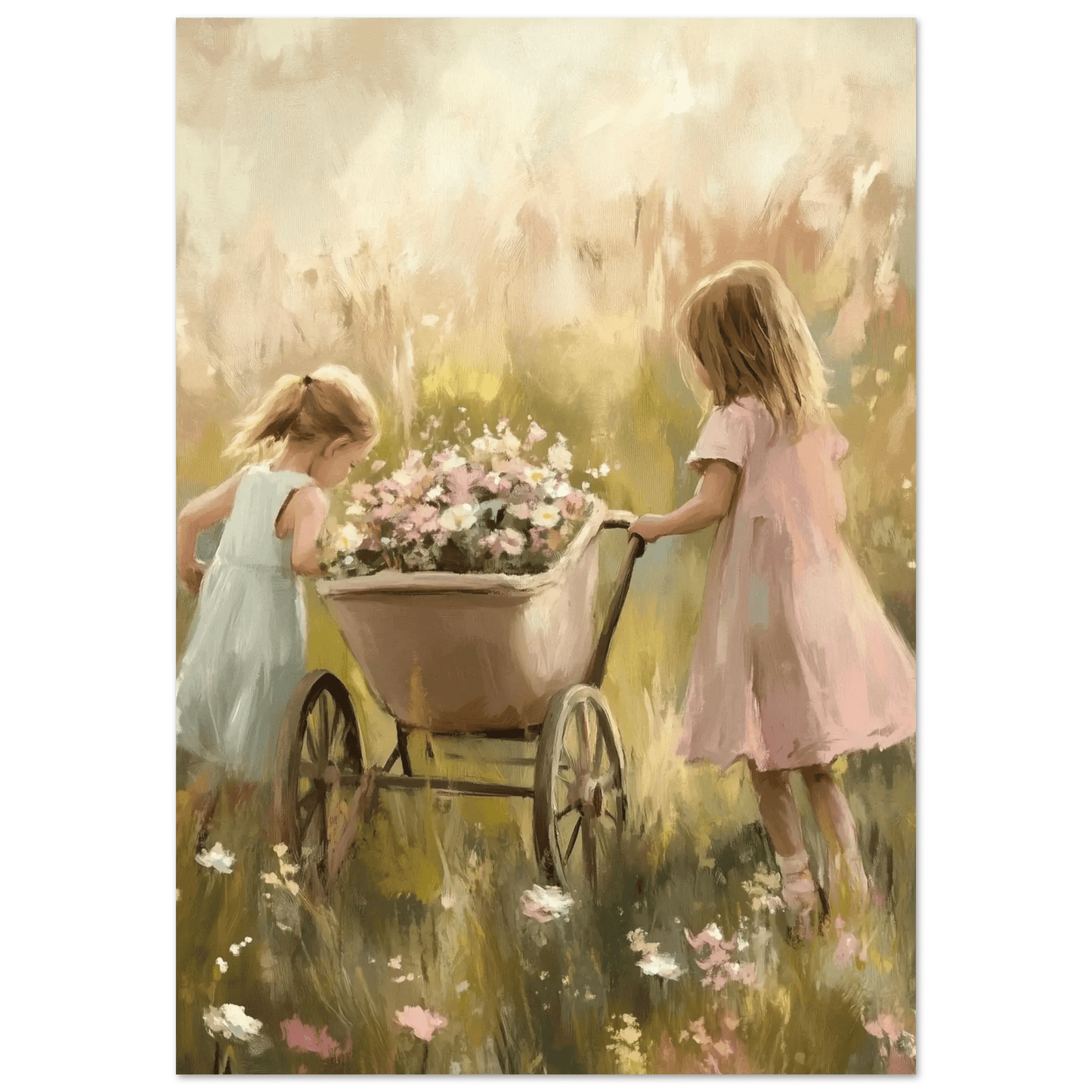 Blomstereng – KI digital oljemaling trykket på papir, lerret, aluminium, akryl og tre | KBentz.no