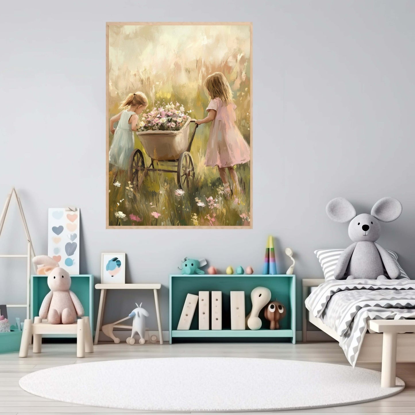 Blomstereng – KI digital oljemaling trykket på papir, lerret, aluminium, akryl og tre | KBentz.no