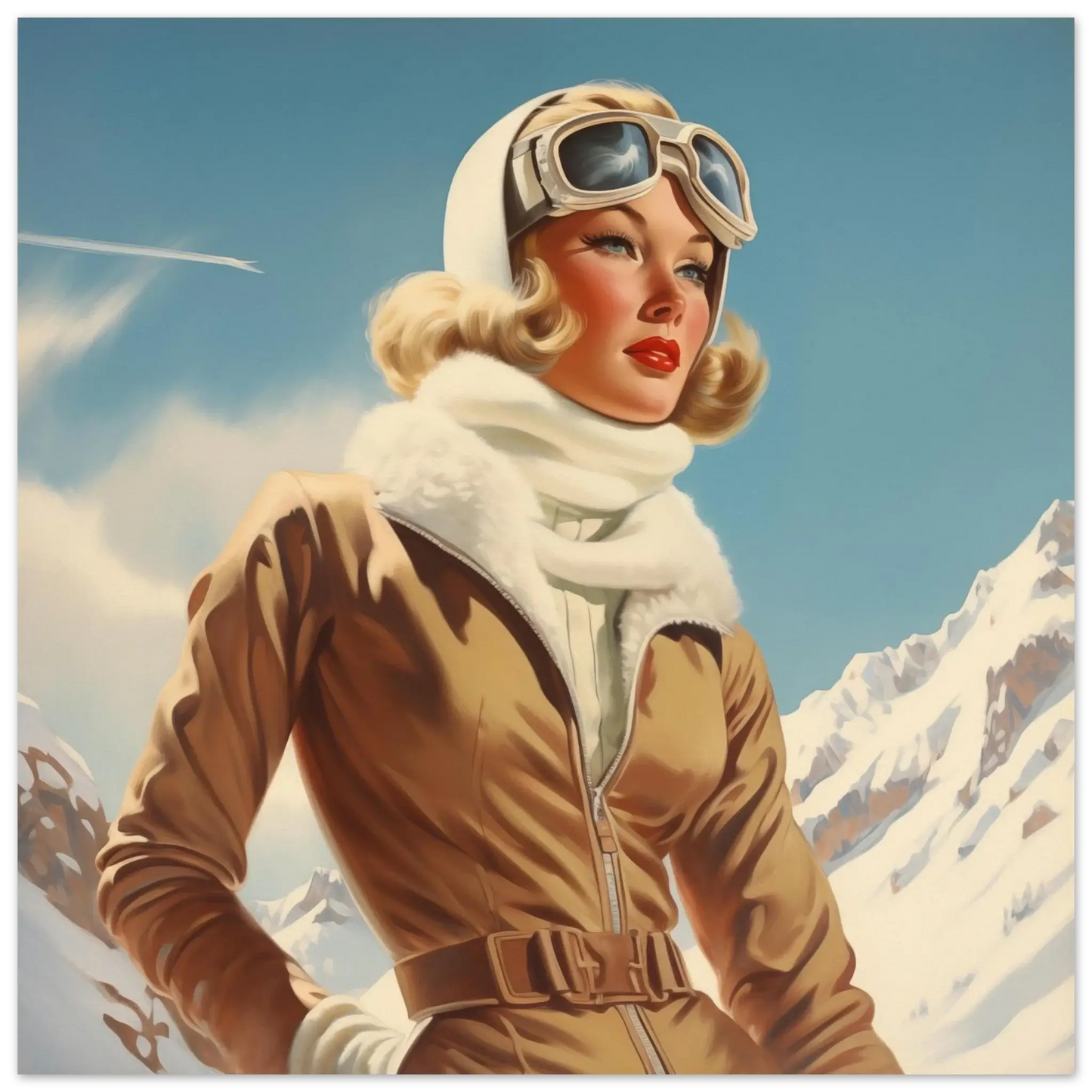 Frost og Eleganse – himmel, digitalt maleri med oljemalingstekstur, KI-kunst på papir og lerret av KBentz