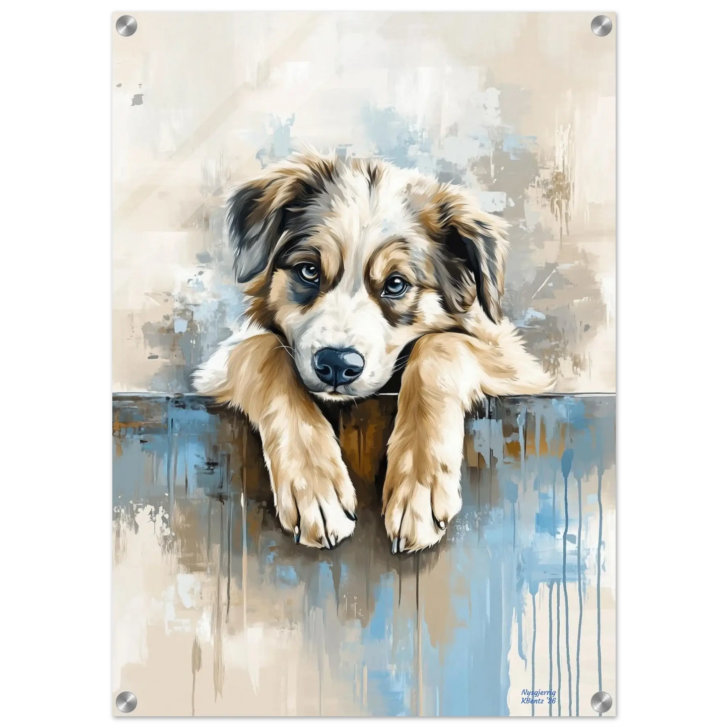 Nysgjerrig - moderne digitalt maleri med oljemalingstekstur. Trykkes på papir, lerret og akryl. KBentz.no