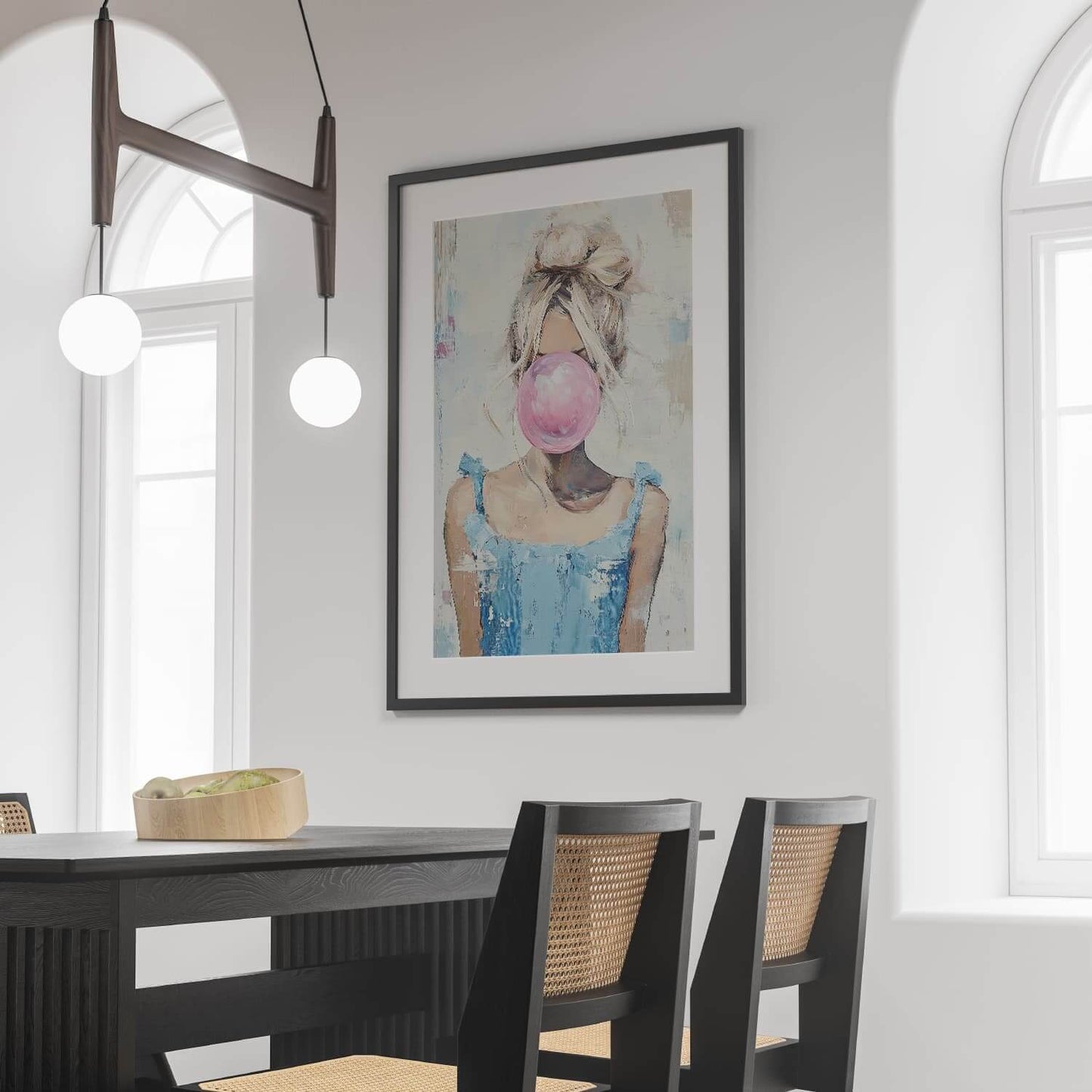 Bak boblen - moderne digitalt maleri med oljemalingstekstur. Trykkes på papir, lerret og akryl. KBentz.no