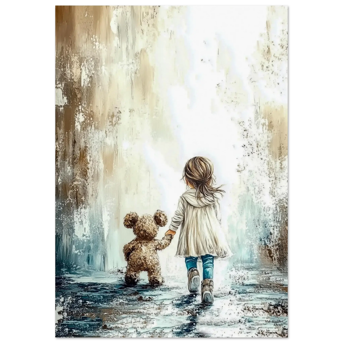 Myk Trygghet - moderne digitalt maleri med oljemalingstekstur. Trykkes på papir, lerret og akryl. KBentz.no