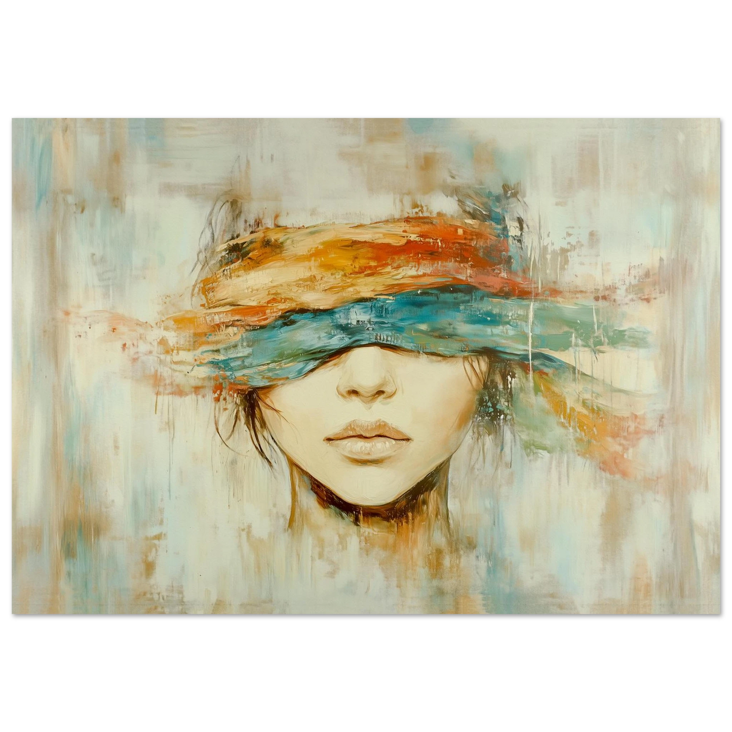 Blind for verden - Kunstverk med dybde og fargerik harmoni, som løfter rommet.