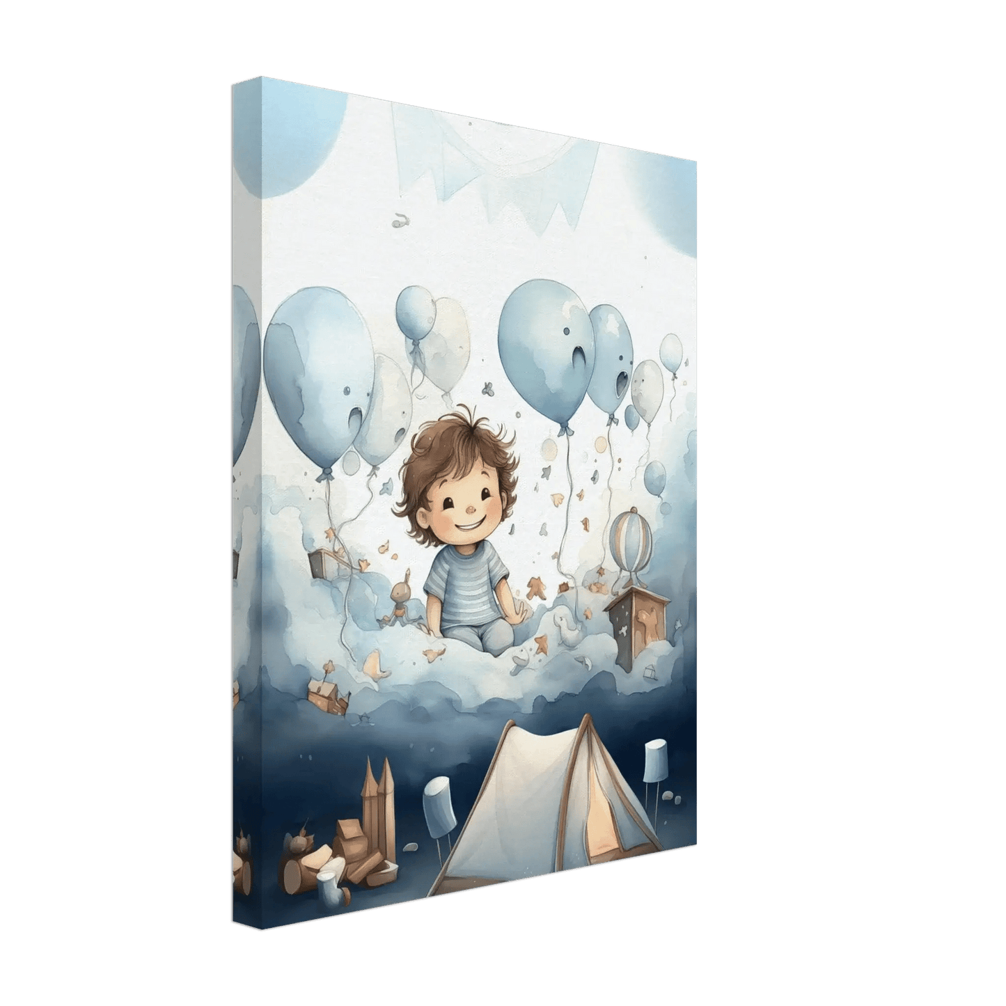 Drømmer i ballongland – KI digital oljemaling trykket på papir, lerret, aluminium, akryl og tre | KBentz.no