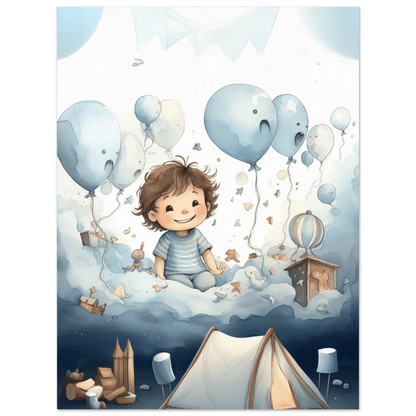 Drømmer i ballongland – KI digital oljemaling trykket på papir, lerret, aluminium, akryl og tre | KBentz.no