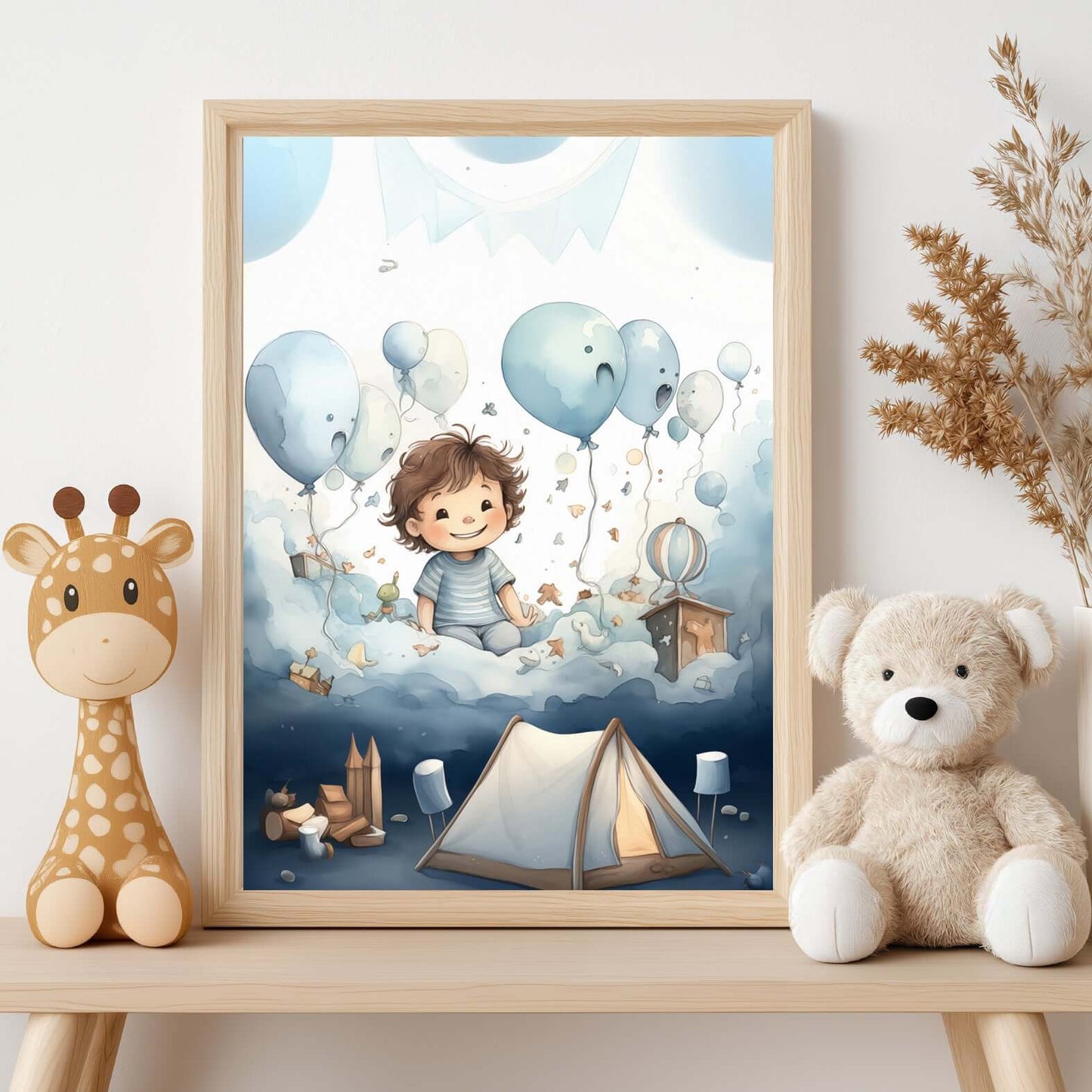 Drømmer i ballongland – KI digital oljemaling trykket på papir, lerret, aluminium, akryl og tre | KBentz.no