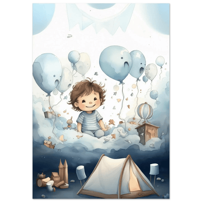 Drømmer i ballongland – KI digital oljemaling trykket på papir, lerret, aluminium, akryl og tre | KBentz.no