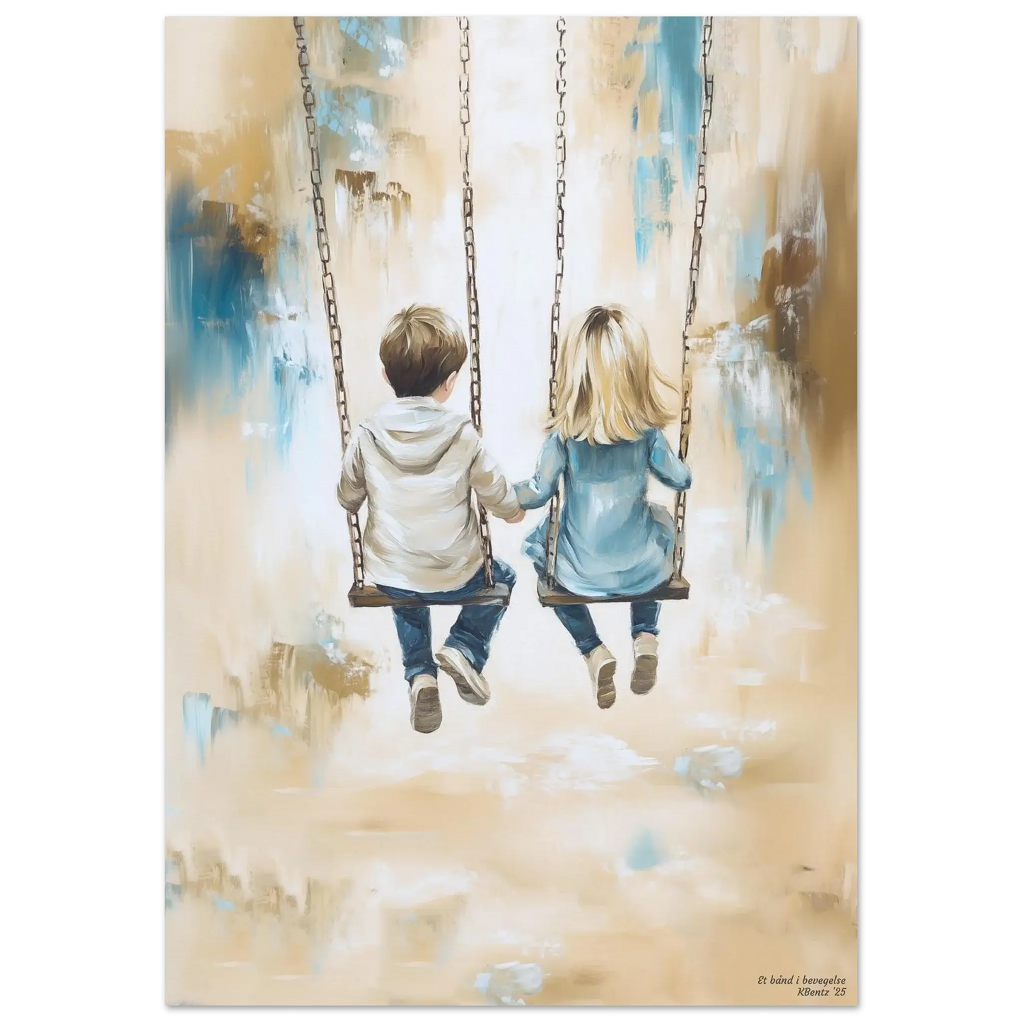 Et bånd i bevegelse - moderne digitalt maleri med oljemalingstekstur. Trykkes på papir, lerret og akryl. KBentz.no