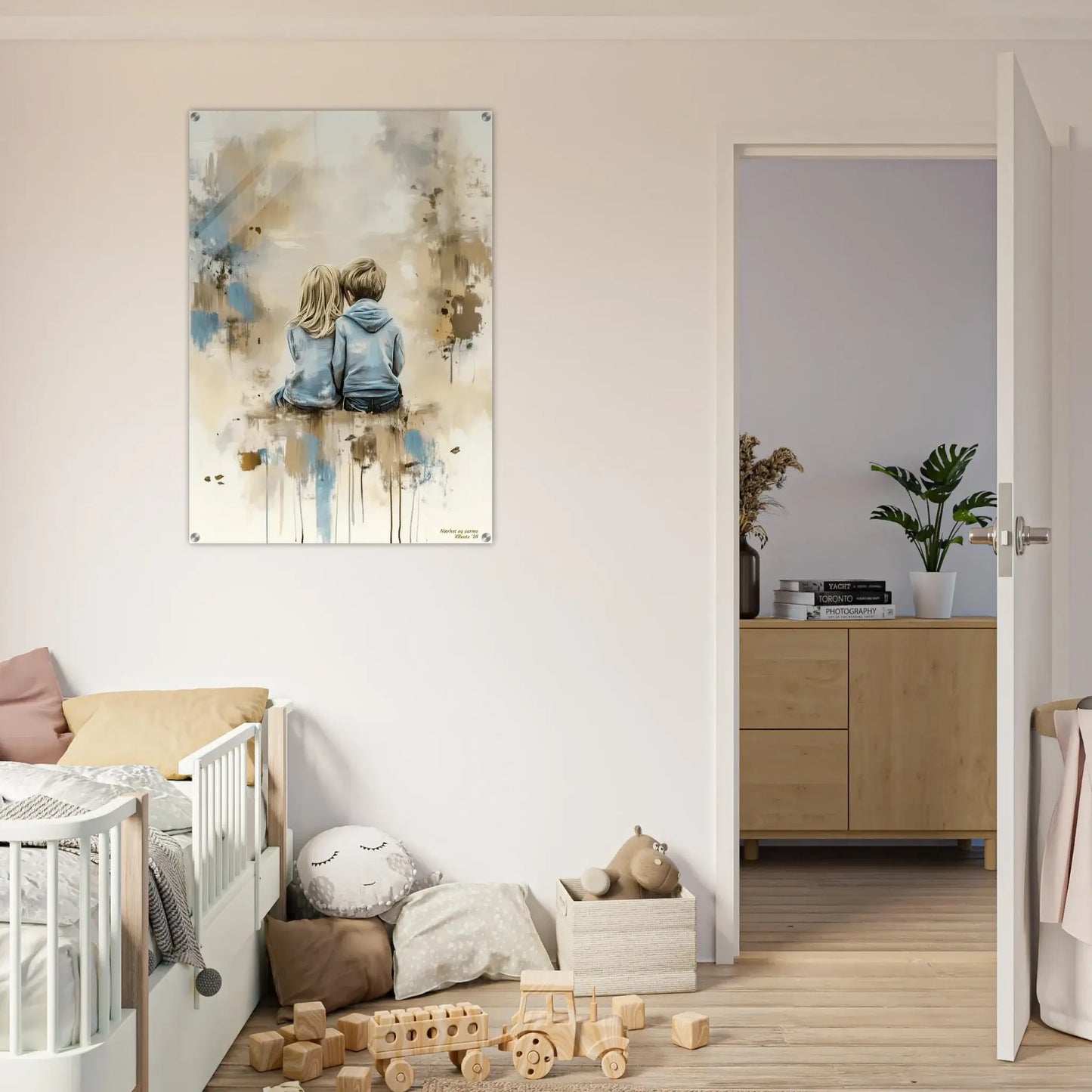 Nærhet og varme - moderne digitalt maleri med oljemalingstekstur. Trykkes på papir, lerret og akryl. KBentz.no