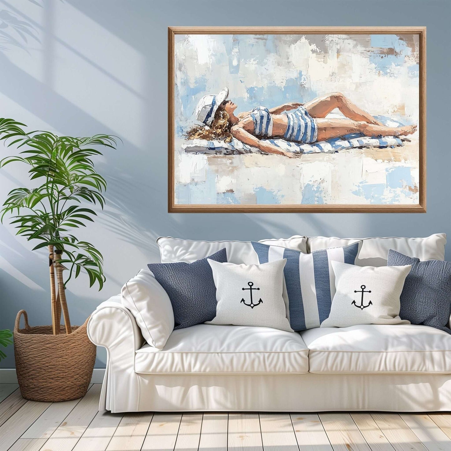 En Dag ved Havet - moderne digitalt maleri med oljemalingstekstur. Trykkes på papir, lerret og akryl. KBentz.no