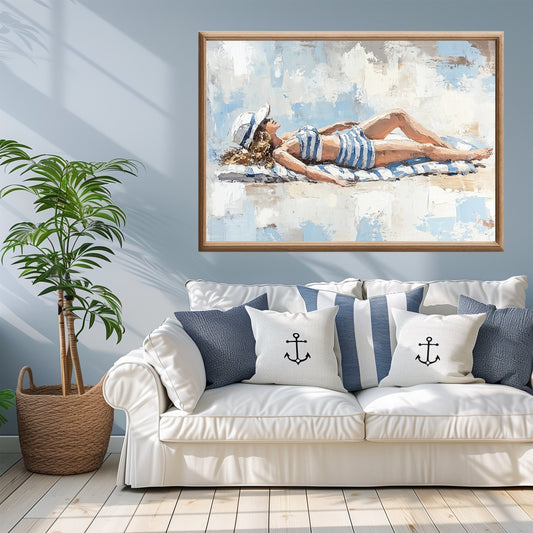 En Dag ved Havet – KI digital oljemaling trykket på papir, lerret, aluminium, akryl og tre | KBentz.no