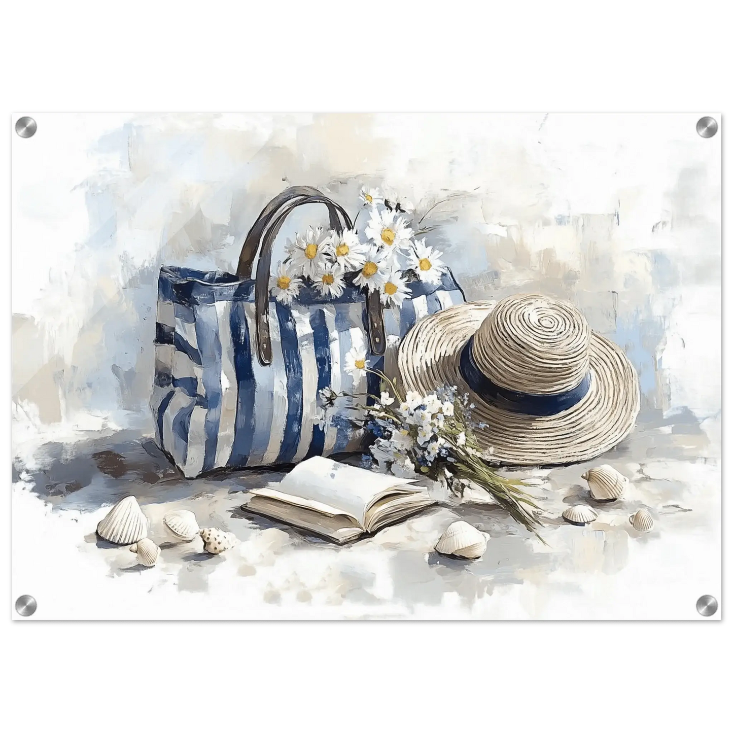 En Kurv full av Sommer - moderne digitalt maleri med oljemalingstekstur. Trykkes på papir, lerret og akryl. KBentz.no