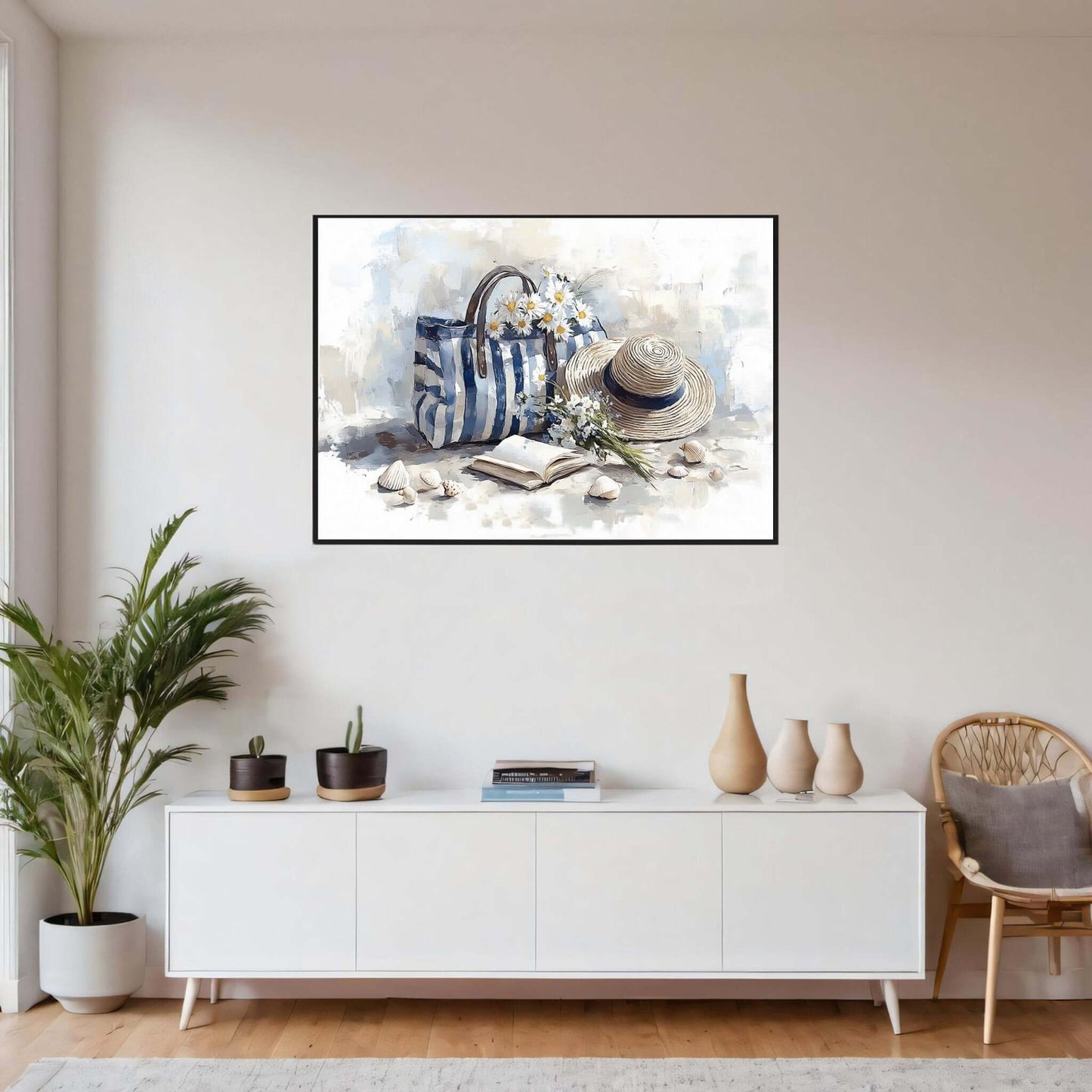 En Kurv full av Sommer - moderne digitalt maleri med oljemalingstekstur. Trykkes på papir, lerret og akryl. KBentz.no