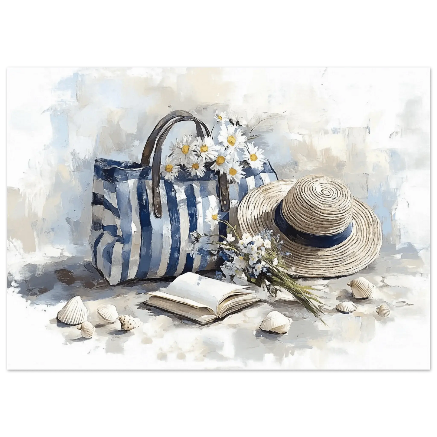 En Kurv full av Sommer - moderne digitalt maleri med oljemalingstekstur. Trykkes på papir, lerret og akryl. KBentz.no