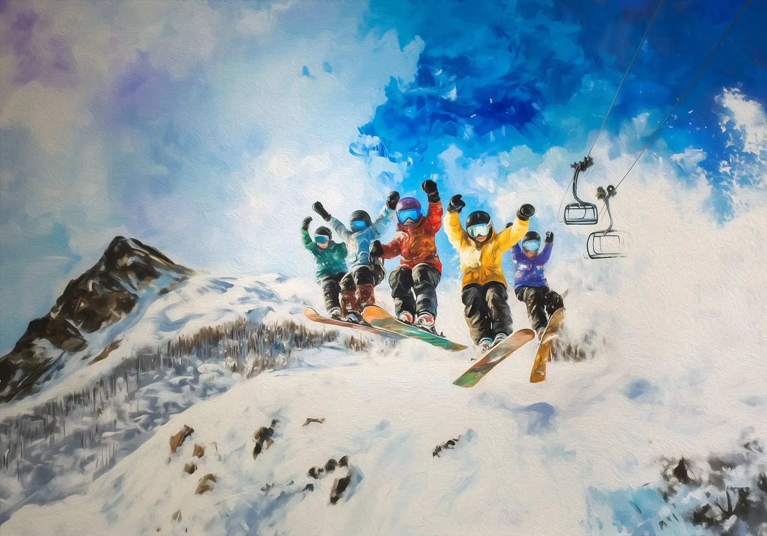 Eventyr på fjellet – KI digital oljemaling trykket på papir, lerret, aluminium, akryl og tre | KBentz.no