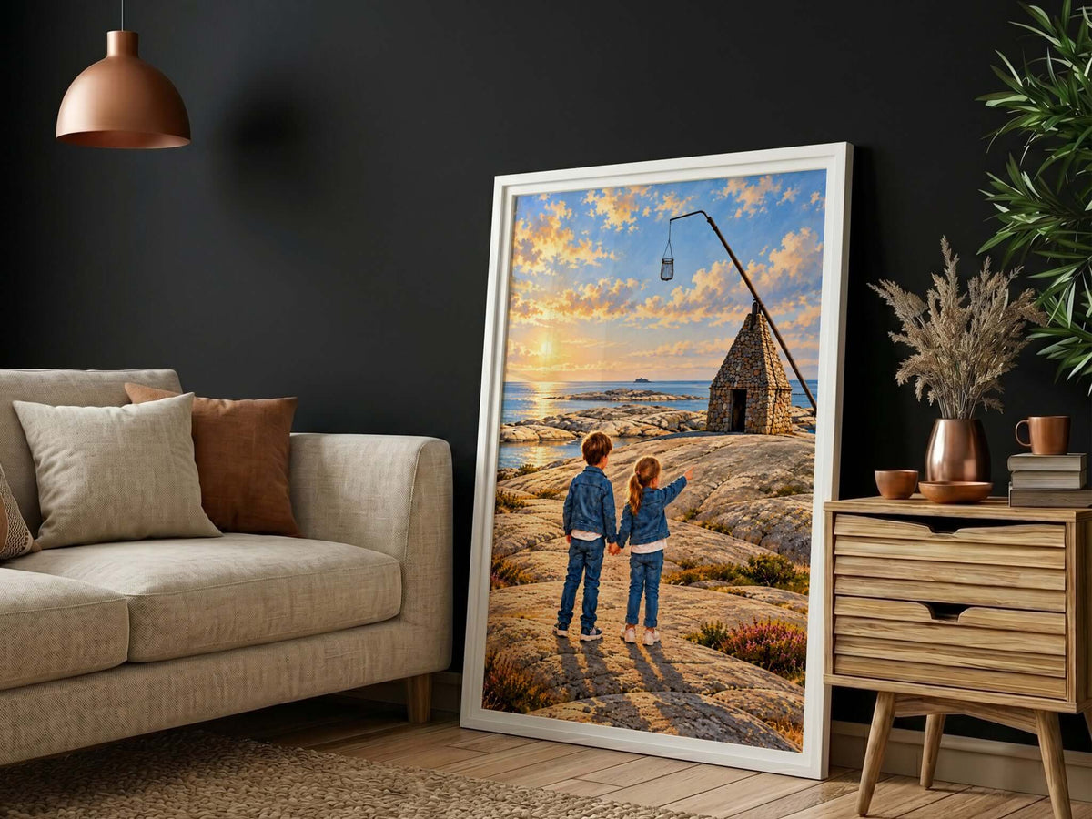 Oss to på Verdens Ende – veggbilde fra KBentz – moderne veggkunst | KBentz.no