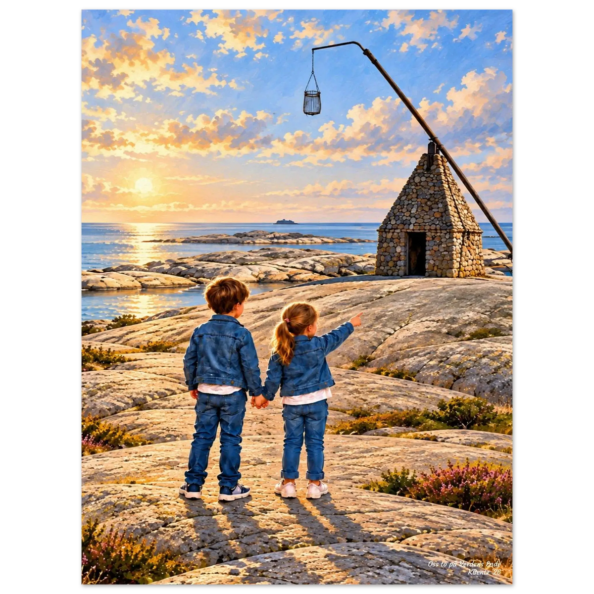 Oss to på Verdens Ende – veggbilde fra KBentz – moderne veggkunst | KBentz.no