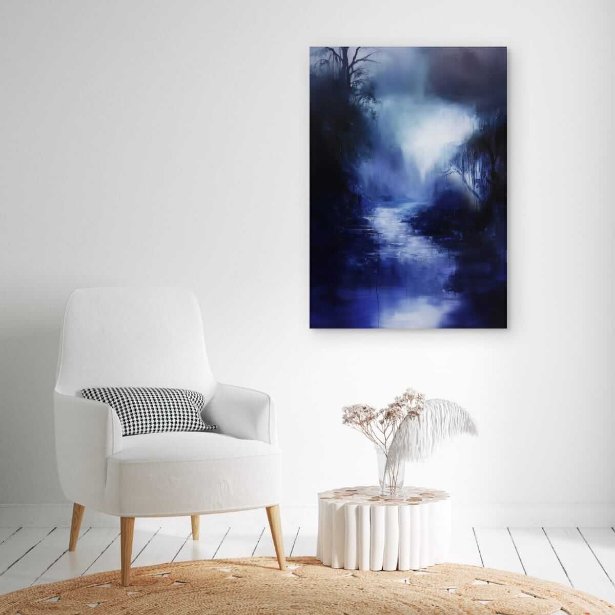 Blå time - moderne digitalt maleri med oljemalingstekstur. Trykkes på papir, lerret og akryl. KBentz.no