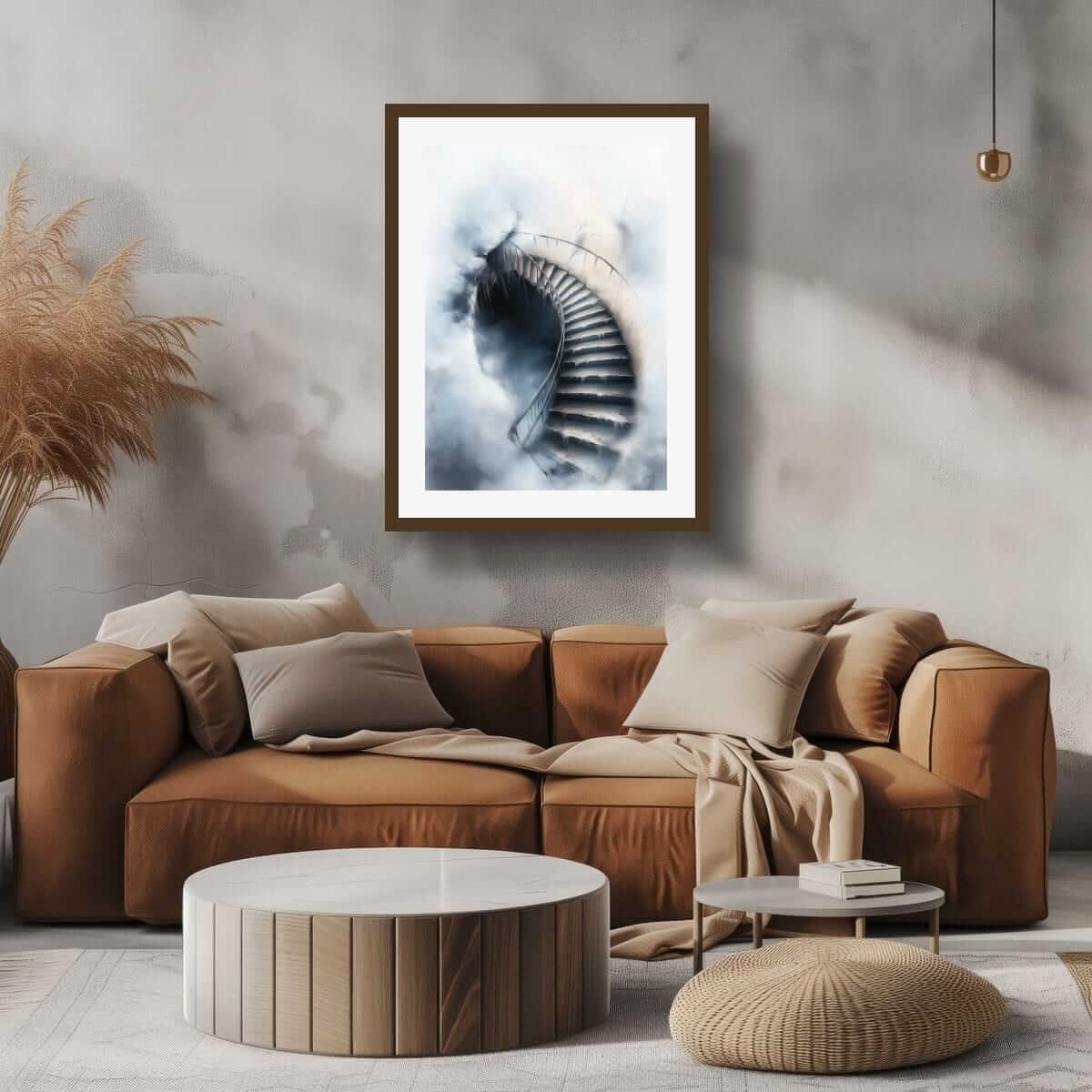 Den kalde trappen - moderne digitalt maleri med oljemalingstekstur. Trykkes på papir, lerret og akryl. KBentz.no