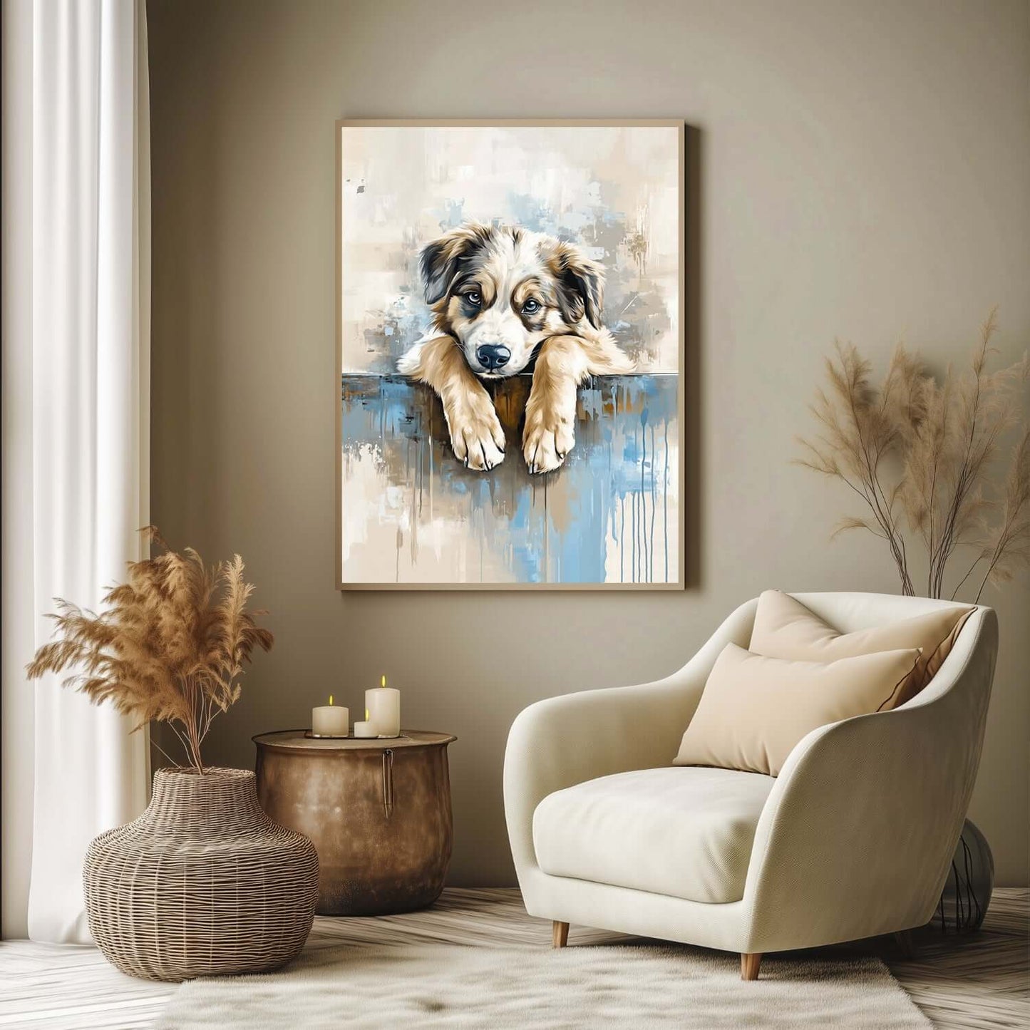 Nysgjerrig - moderne digitalt maleri med oljemalingstekstur. Trykkes på papir, lerret og akryl. KBentz.no