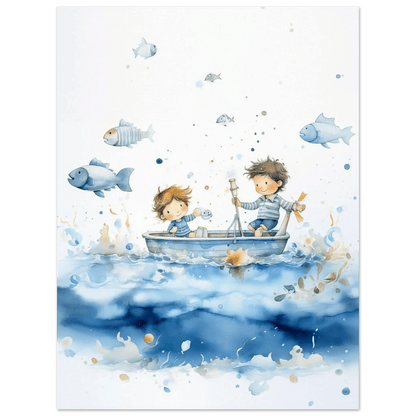 Fisketur – KI digital oljemaling trykket på papir, lerret, aluminium, akryl og tre | KBentz.no